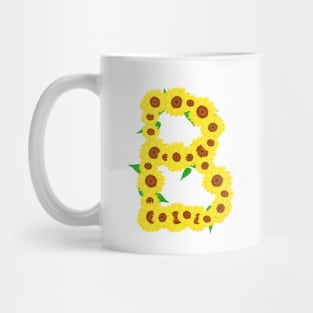 Sunflowers Initial Letter B (White Background) Mug